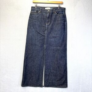 Vintage Y2K Gap Jeans Denim Maxi Skirt Womens Sz 10 Stretch Festival Front Slit